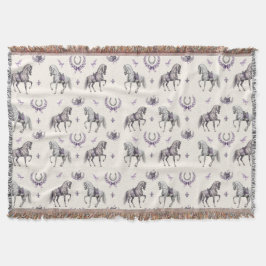 Cobertor Cavalo de Dressage Elegante e Ferradura Aquarela
