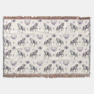 Cobertor Cavalo de Dressage Elegante e Ferradura Aquarela
