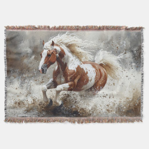 Cobertor Cavalo De Tinta Que Atravessa A Água