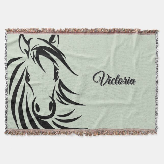 Cobertor Cavalo Negro Verde (Frente)