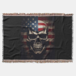 Cobertor Caveira da Bandeira Americana 