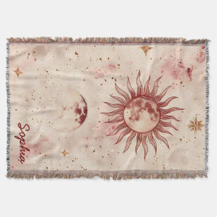 Cobertor Celestial Burgundy e Nome Personalizado Dourado