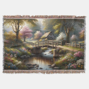 Cobertor Cena de Chalé de Ponte da Primavera em Estilo Cott