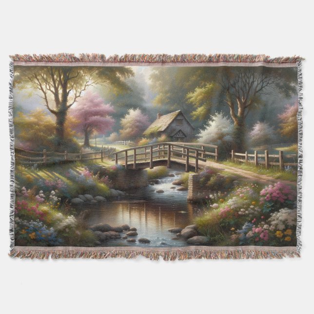 Cobertor Cena de Chalé de Ponte da Primavera em Estilo Cott (Frente)