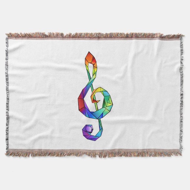 Cobertor Cérebro de chave musical arco-íris (Frente)