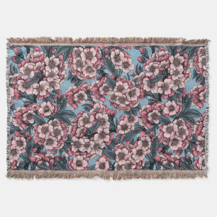 Cobertor Cereja floresce em rosa e azul