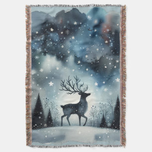 Cobertor Cervo Noturno Invernal Estrelado