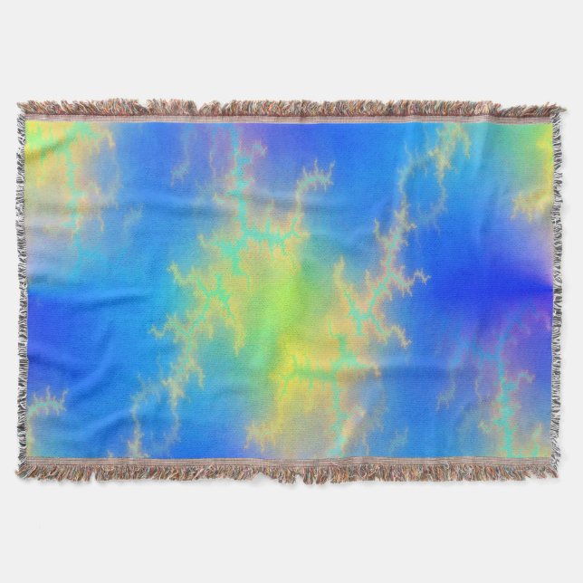 Cobertor Céu Azul e Ouros de Relâmpagos Amarelos (Frente)