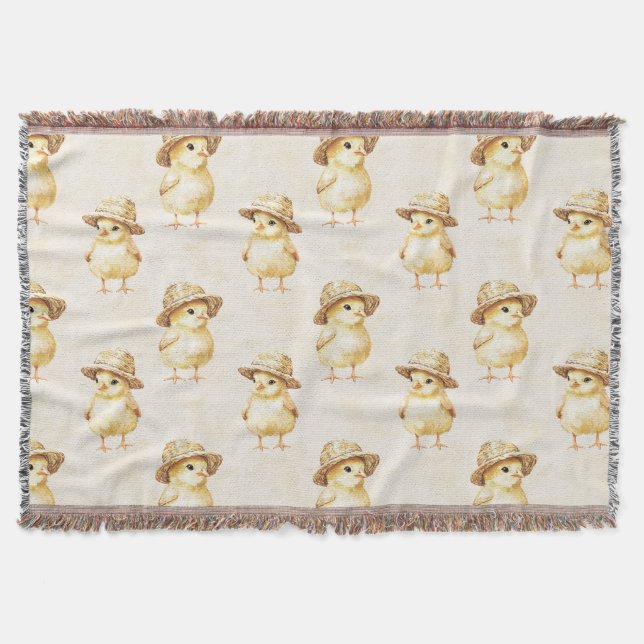 Cobertor Chapéu de Galinha Amarela  (Frente)