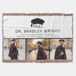 Cobertor Chapéu de Graduação Personalizado de Doutorado PhD