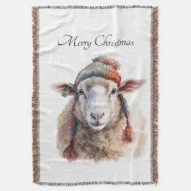 Chapéu de Inverno Ovelha de Natal Texto Personaliz