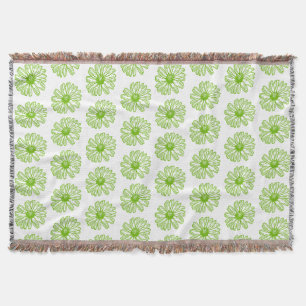 Cobertor Chartreuse Green Daisy Impressão, Hippie Flower Im