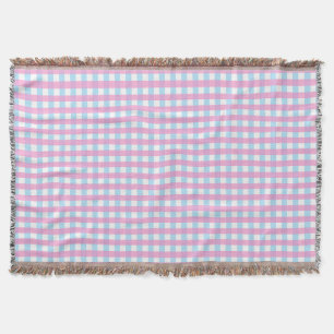 Cobertor Cheque de Gingham Azul Cor-de-rosa-rosa com pasta