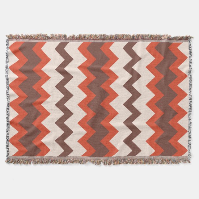 Cobertor Chevron zigzag design vermelho-rosa natural (Frente)