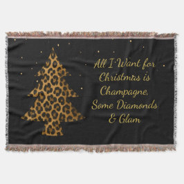 Cobertor Chic Holiday Leopard Tree Design