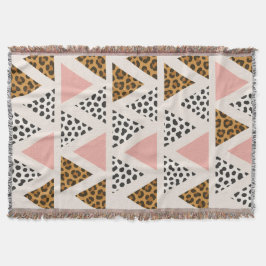 Cobertor Chic Leopard & Pink Triangle Pattern