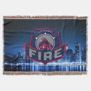 Cobertor Chicago Fire with Skyline