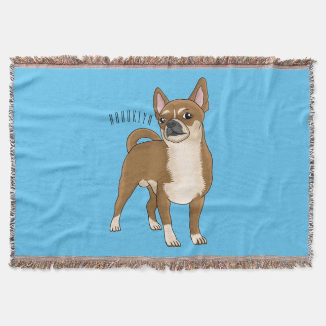 Cobertor Chihuahua dog cartoon illustration (Frente)
