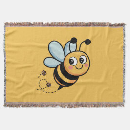 Cobertor Child-Friendly Bee Mascot with Dotted Trail