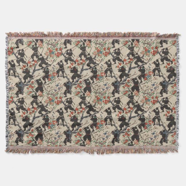 Cobertor Chiniogami Ninja Patterno Joga Banquete (Frente)