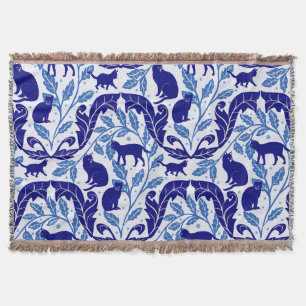 Cobertor Chinoiserie azul escura preto-cego