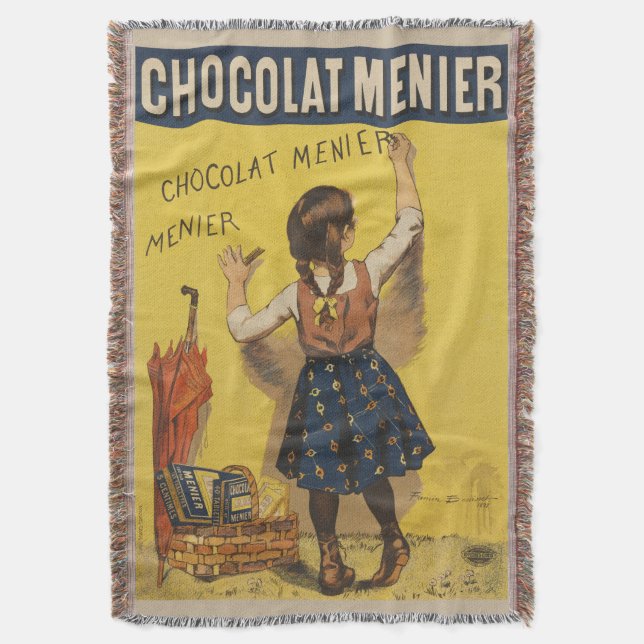 Cobertor Chocolat Menier Little Girl Escrevendo (Frente Vertical)