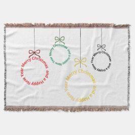Cobertor Christmas Ornaments Text Design