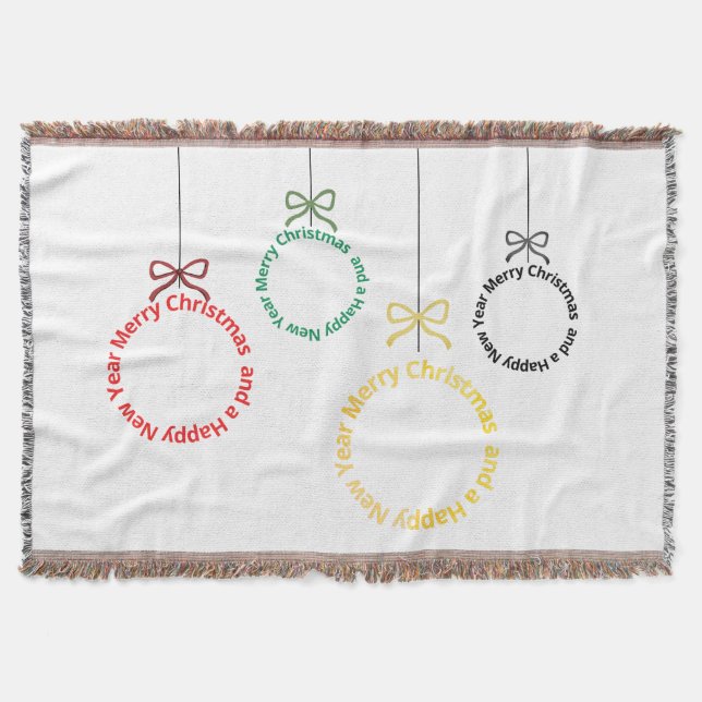 Cobertor Christmas Ornaments Text Design (Frente)