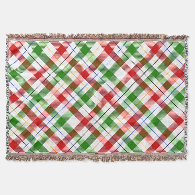 Cobertor Christmas Red Green White Flannel Plaid Design  (Frente)