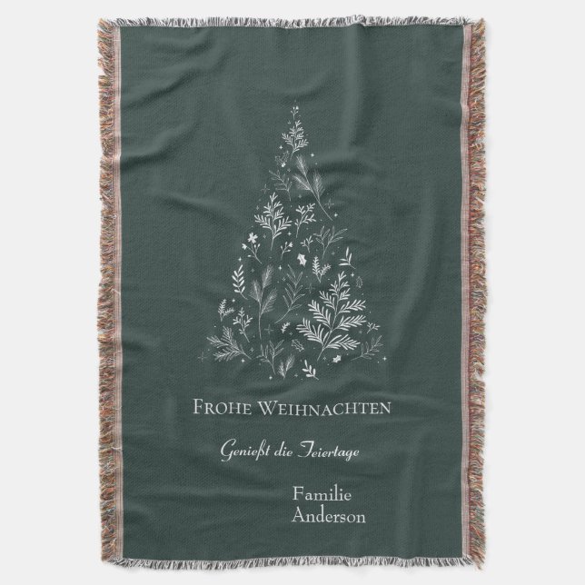 Cobertor Christmas Tree and Greetings on Green (Frente Vertical)