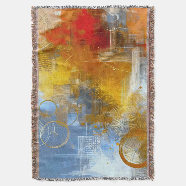 Cobertor Chromatische Skyline: Puls der urbanen Abstraktion (Frente Vertical)