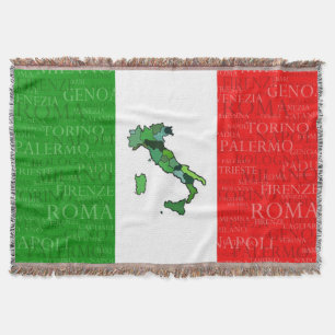 Cobertor Cidades, mapa, e bandeira de Italia