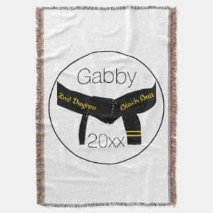 Cobertor Cinta Preta Grau de segundo de Artes Marciais