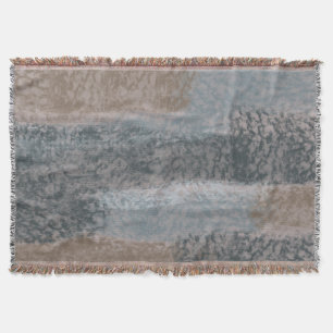 Cobertor Cinza Abstrato Suave  Aço bege Azul e Marrom
