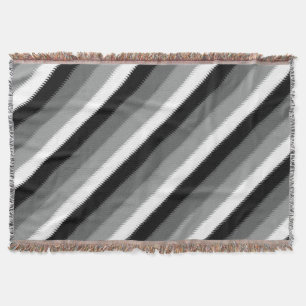 Cobertor Cinza Black White Stripes Design