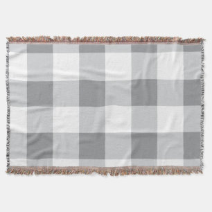 Cobertor Cinza E Padrão De Gingham Branco