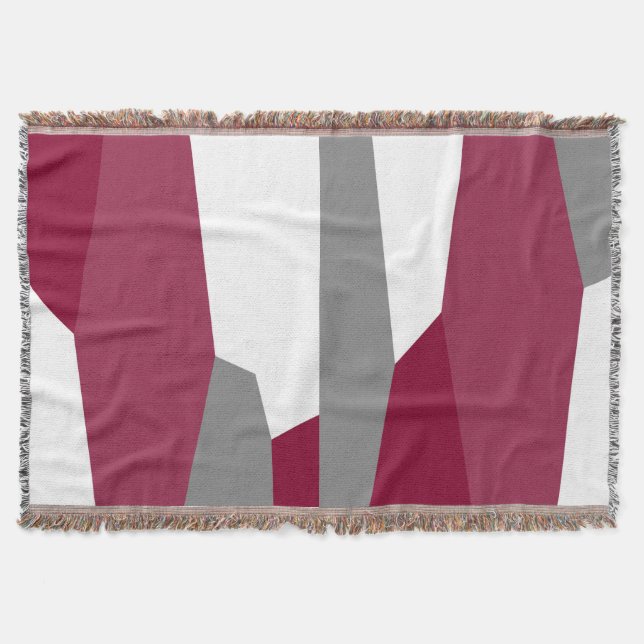 Cobertor Cinza Rosa Fuchsia e Branco (Frente)