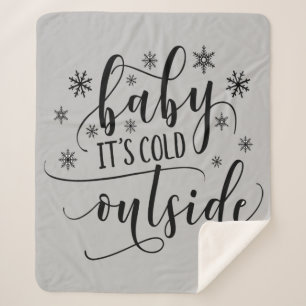 Cobertor Cinza Sherpa Baby É Frio Lá Fora