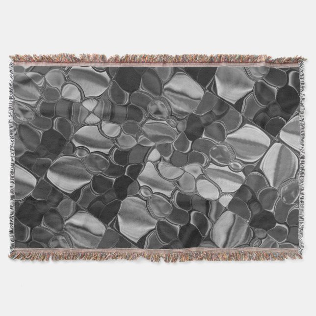 Cobertor Cinzas claras e formas arredondadas escuras. (Frente)