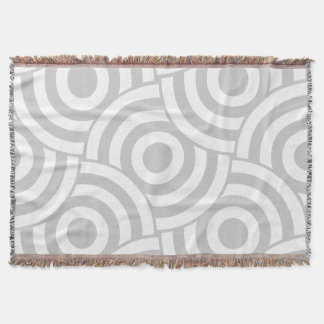 Cobertor Cinzas de ondas e padrão branco