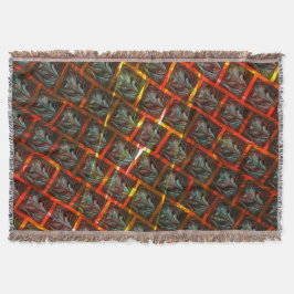 Cobertor Cinzas "olhais enquadrados", esmaltes, quadrados o