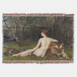 Cobertor Circe (Mulher Com Tigre Selvagem) (por John Collie