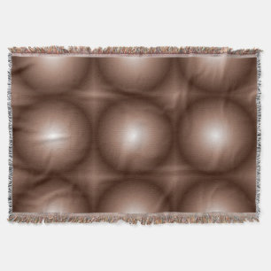 Cobertor Círculo Geométrico 3D Escuro Mocha Mousse Branco