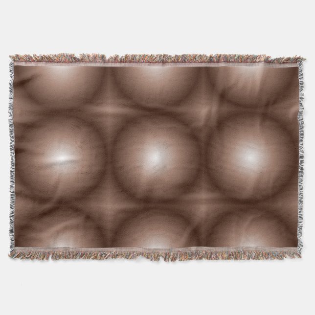 Cobertor Círculo Geométrico 3D Escuro Mocha Mousse Branco (Frente)