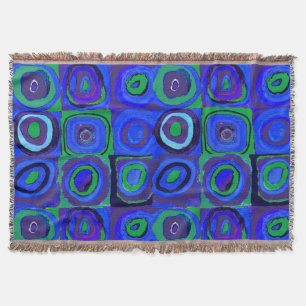 Cobertor Círculo Quadrado do Kandinsky Farbstudie Blue Quad