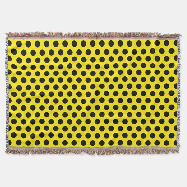 Cobertor Círculos Pretos no Fundo Amarelo (Frente)