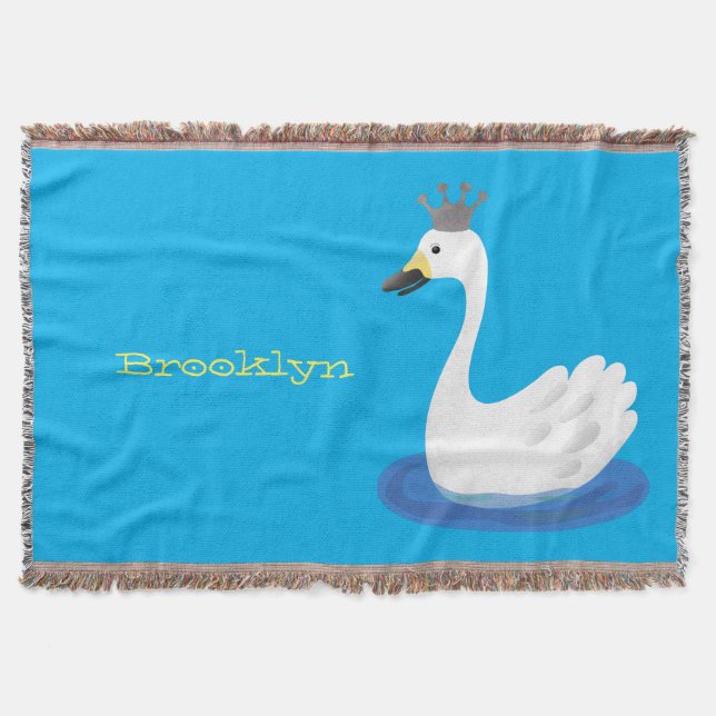 Cobertor Cisne branco bonito com desenho animado (Frente)