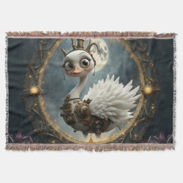 Cobertor Cisne Mecânico ao Luar – Guardião de Sonhos Curios