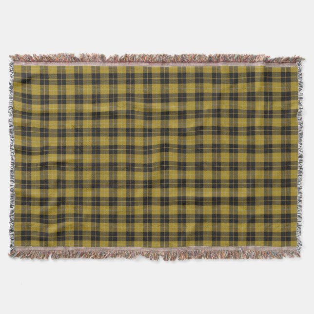 Cobertor Clã Barclay Escocesa Amarelo Tartan Negro (Frente)