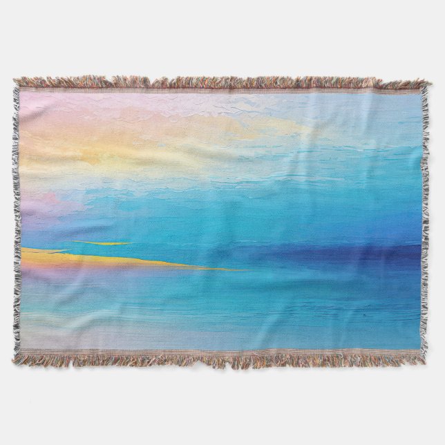 Cobertor "Clachanray" Wide Pink e Blue Landscape Seascape (Frente)